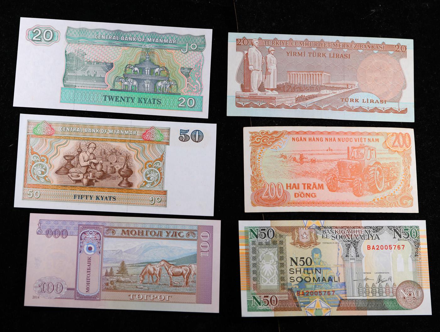 Lot of 25 Different Foreign Notes, A Variety of Countries, Dates, and Denominations!