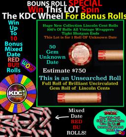 *BOGO* Buy This Great BU Red, Unknown Date Shotgun Lincoln 1c Roll & Get 1 BU RED ROLL FREE. WOW!!!