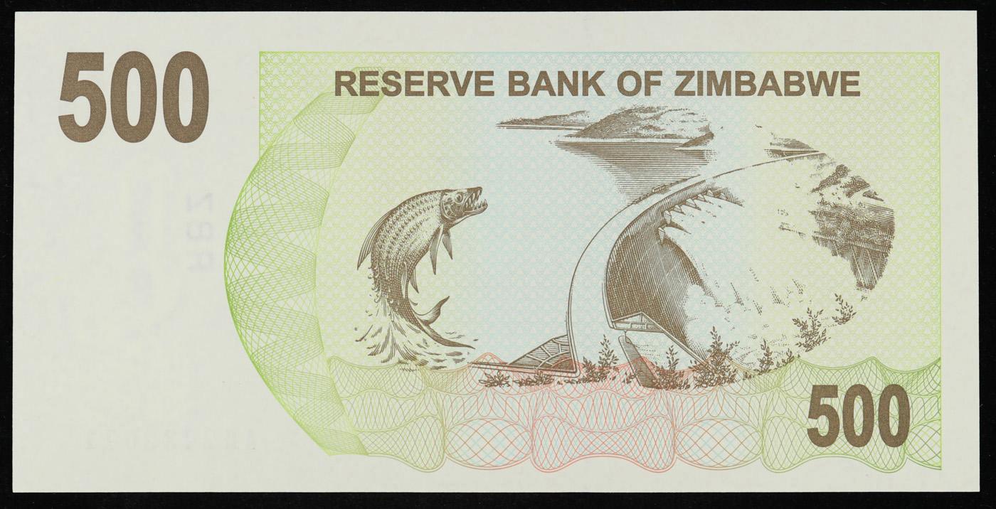 2006-2008 Zimbabwe 500 Dollars (ZWN, 2nd Dollar) Emergency Bearer Cheque Note P# 43 Gem CU