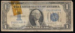 1934 "Funnyback" $1 Blue Seal Silver Certificate Grades f details