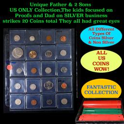 Unique Father & 2 Sons US ONLY Collection,The kids focused on Proofs and Dad on SILVER business stri