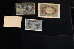 Group of 10 Early 1900's WWI German Hyperinflation Notes Inclduing "Vampire" Note