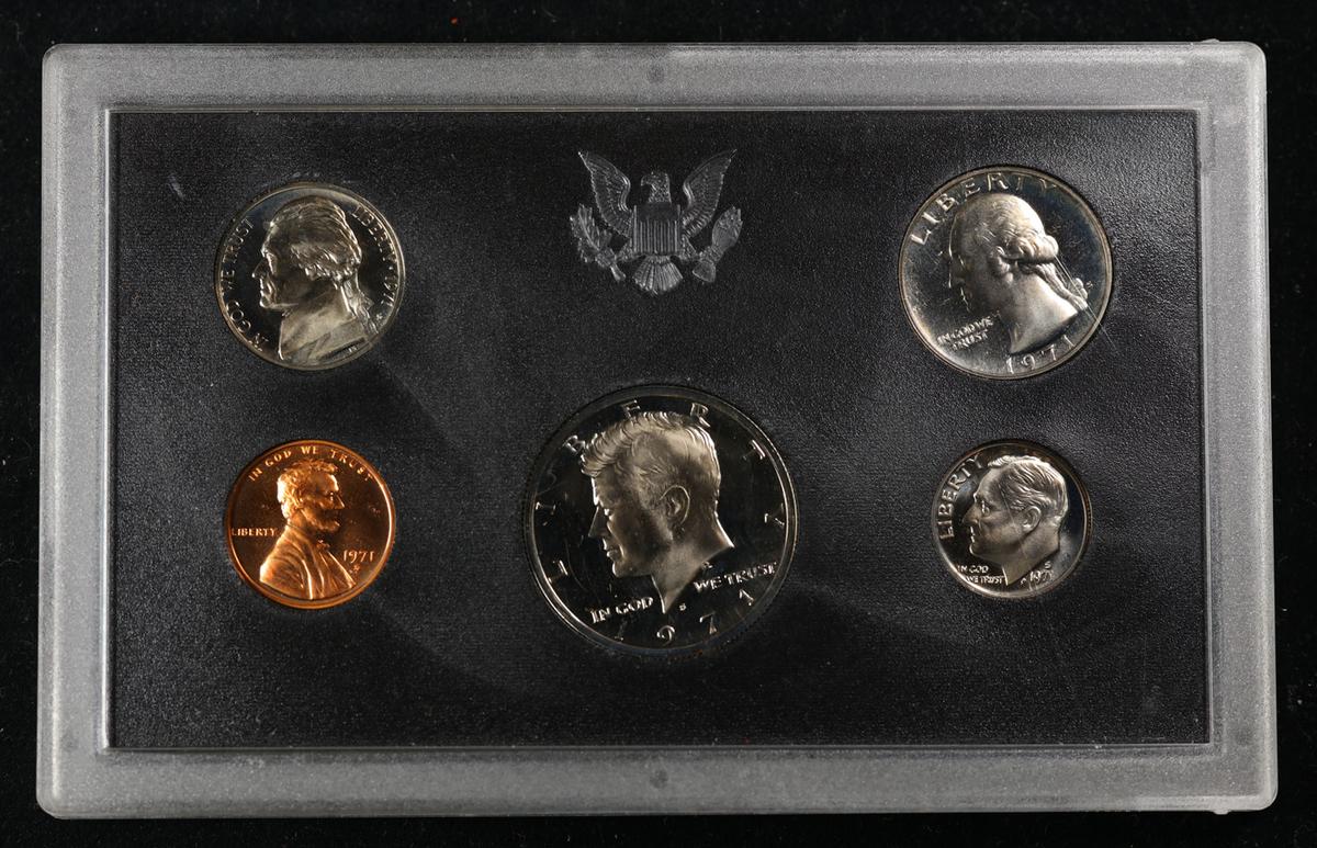 1971 United States Mint Proof Set 5 Coins - No Outer Box