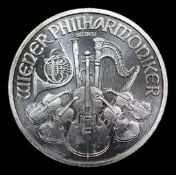2009 Vienna Philharmonic 1 1/2 Euro Silver KM#?3159 Grades Brilliant Uncirculated