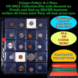 Unique Father & 2 Sons US ONLY Collection,The kids focused on Proofs and Dad on SILVER business stri