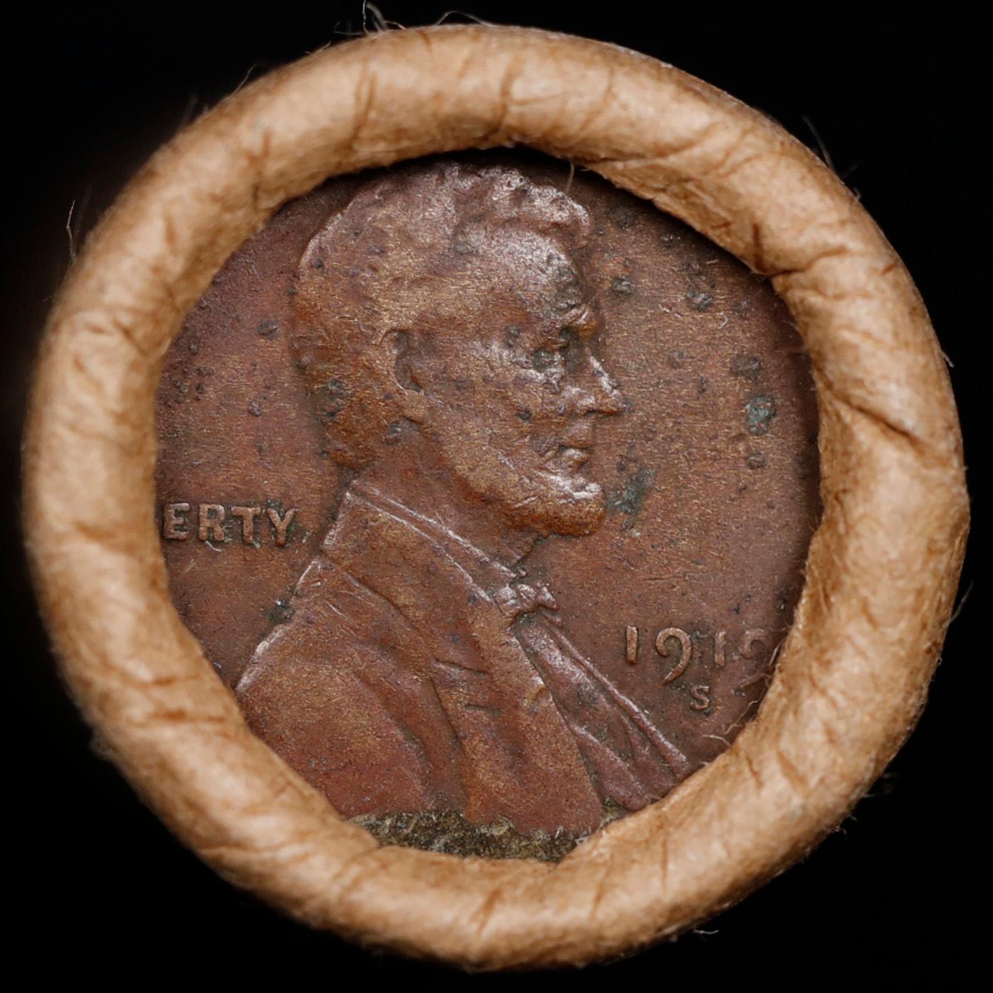 Lincoln Wheat Cent 1c Mixed Roll Orig Brandt McDonalds Wrapper, 1919-s end, Wheat other end