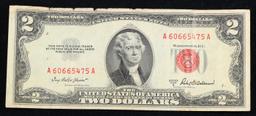 1953A $2 Red Seal United States Note Grades vf+