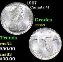 1967 Canada Dollar 1 Grades Choice Unc