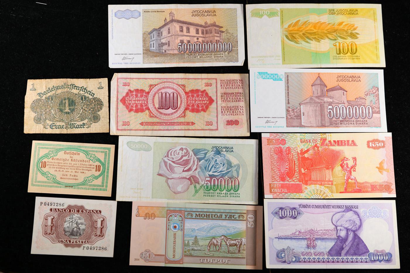 Lot of 25 Different Foreign Notes, A Variety of Countries, Dates, and Denominations!