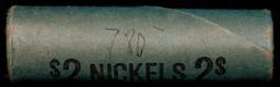 BU Shotgun Jefferson 5c roll, 1978-d 40 pcs Bank $2 Nickel Wrapper