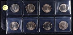 Nice Page of 8 Kennedy Half Dollars