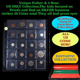 Unique Father & 2 Sons US ONLY Collection,The kids focused on Proofs and Dad on SILVER business stri