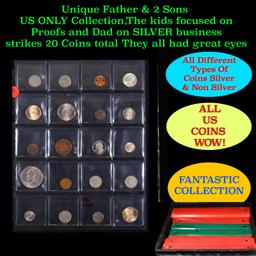 Unique Father & 2 Sons US ONLY Collection,The kids focused on Proofs and Dad on SILVER business stri