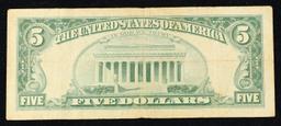 1963 $5 Red Seal United States Note Grades vf+