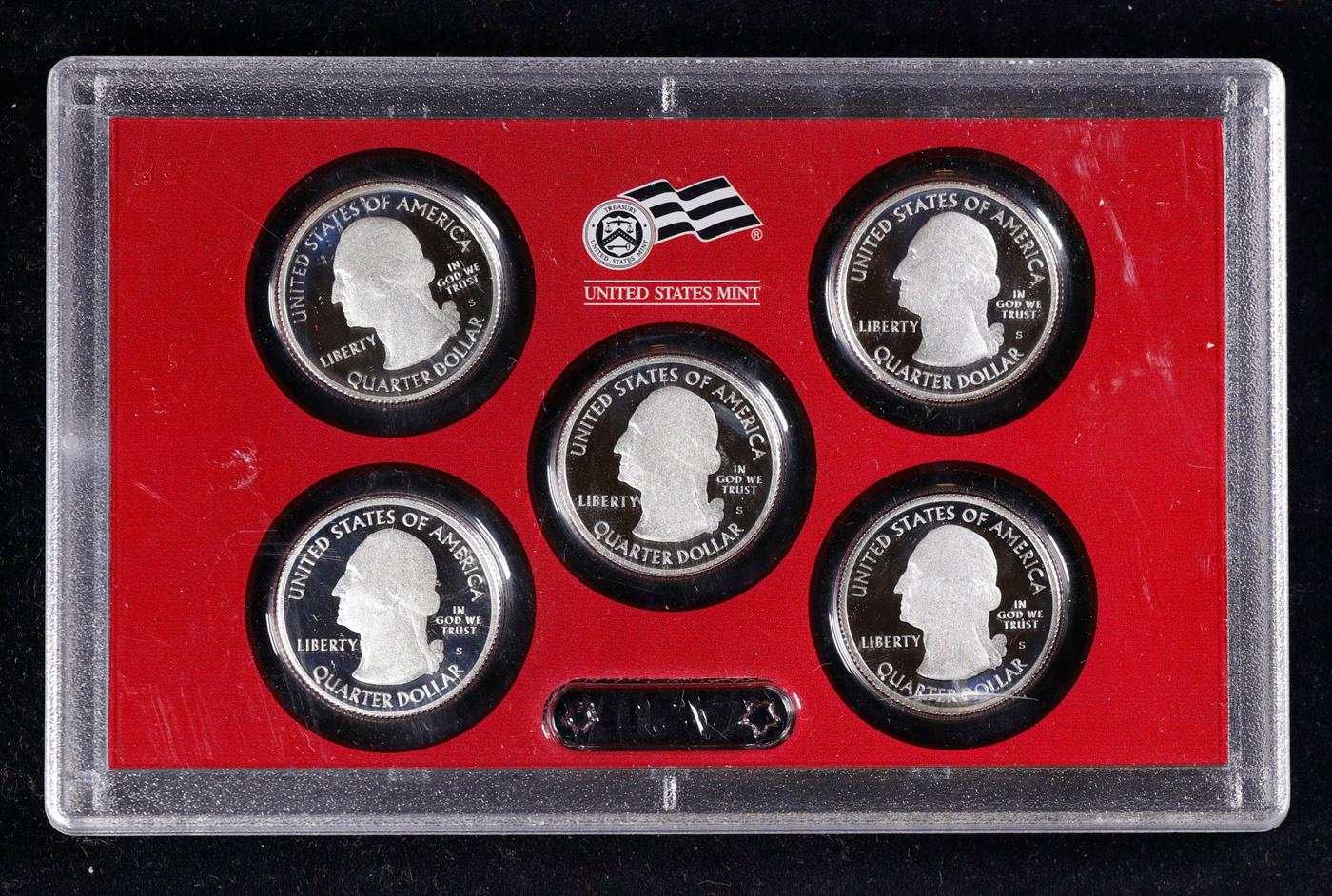 2010 United States Quarters America the Beautiful Silver Proof Set - 5 pc set No Outer Box