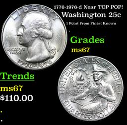 1776-1976-d Washington Quarter Near TOP POP! 25c Grades GEM++ Unc