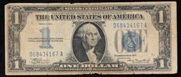 1934 "Funnyback" $1 Blue Seal Silver Certificate Grades vf+