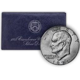 1974-s Silver Unc Eisenhower Dollar in Original Packaging with COA  "Blue Ike"