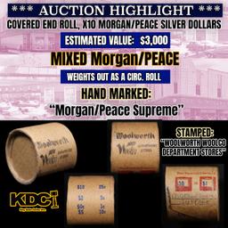 *Uncovered Hoard* - Covered End Roll - Marked "Peace Supreme" - Weight shows x10 Coins (FC)