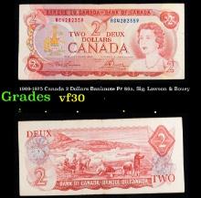 1969-1975 Canada 2 Dollars Banknote P# 86a, Sig. Lawson & Bouey Grades vf++