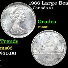 1966 Large Beads Canada Dollar KM#?64.1 1 Grades Select Unc