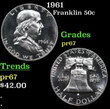 Proof 1961 Franklin Half Dollar 50c Grades GEM++ Proof