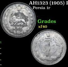 AH1323 (1905) Persia 1 Rial KM# 1143 Grades xf