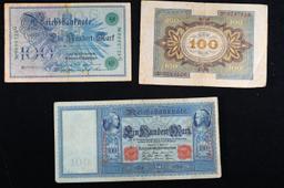 Group of 9 Early 1900's Russioan Hyperinflation Notes