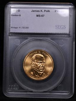 ***Auction Highlight*** 2009-d James K. Polk Position B Presidential Dollar TOP POP! 1 Graded ms67 B