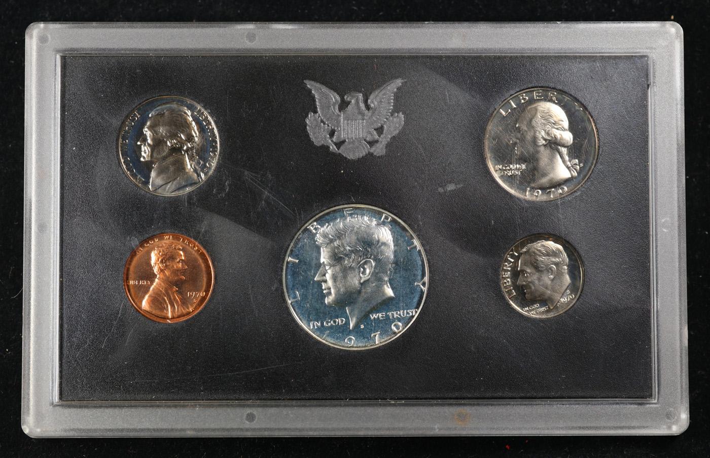 1970 United States Mint Proof Set 5 Coins - No Outer Box