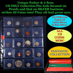 Unique Father & 2 Sons US ONLY Collection,The kids focused on Proofs and Dad on SILVER business stri