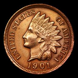 1901 Indian Cent 1c Grades Choice Unc RD