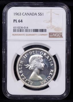 NGC 1963 Canada Silver Dollar $1 Graded ms64 BY NGC