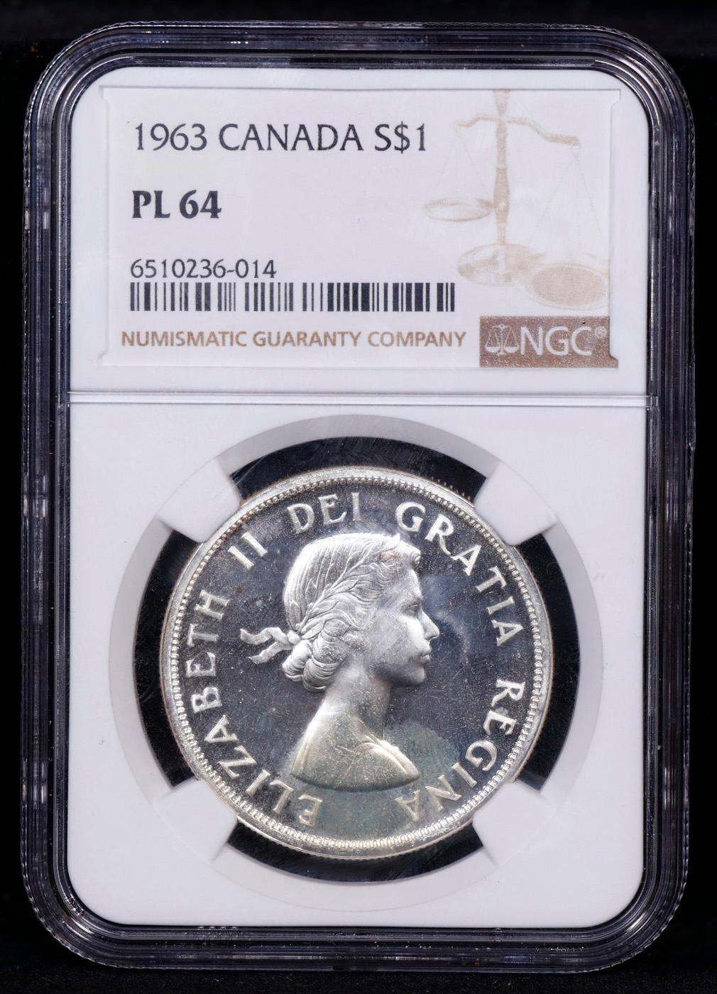 NGC 1963 Canada Silver Dollar $1 Graded ms64 BY NGC