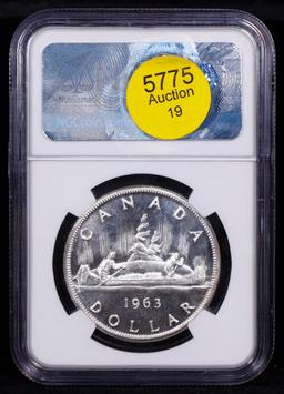 NGC 1963 Canada Silver Dollar $1 Graded ms64 BY NGC