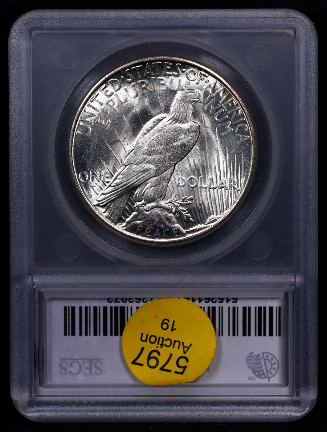 ***Auction Highlight*** 1923-s Peace Dollar $1 Graded ms64+ BY SEGS (fc)