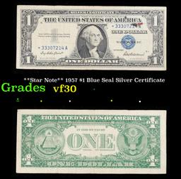 **Star Note** 1957 $1 Blue Seal Silver Certificate Grades vf++