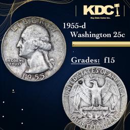 1955-d Washington Quarter 25c Grades f+