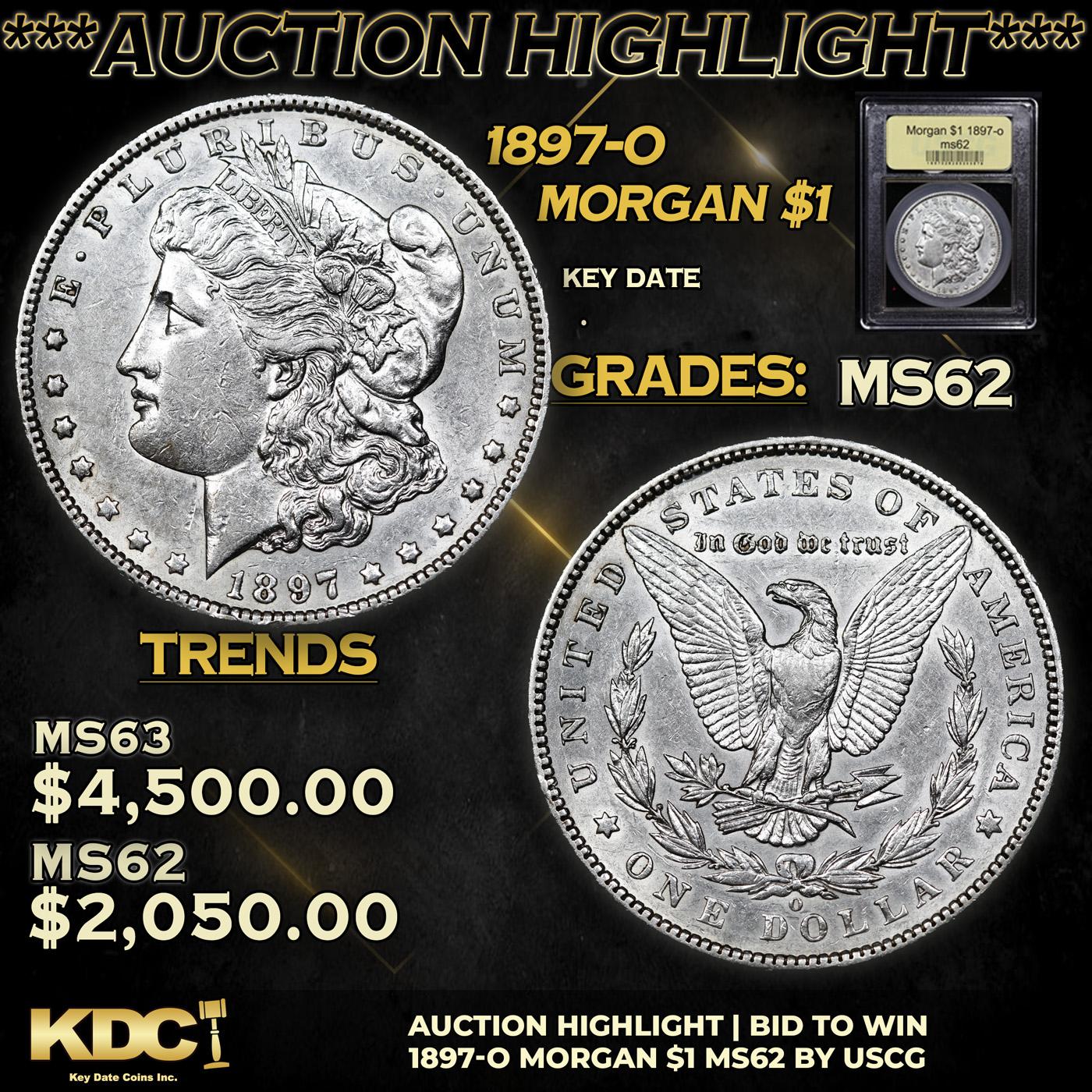 ***Auction Highlight*** 1897-o Morgan Dollar $1 Graded Select Unc BY USCG (fc)