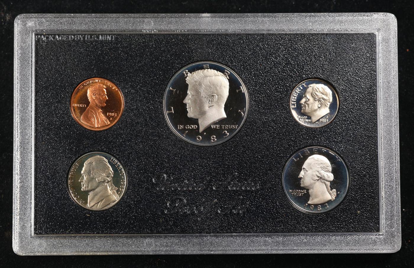 1983 United States Mint Proof Set 5 Coins - No Outer Box