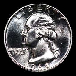 Proof 1964 Washington Quarter 25c Grades GEM++ Proof