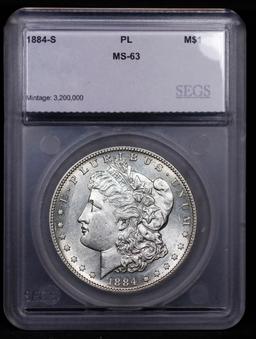 ***Auction Highlight*** 1884-s Morgan Dollar TOP POP! 1 Graded ms63 PL By SEGS (fc)