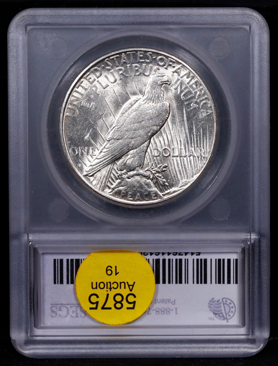***Auction Highlight*** 1924-s Peace Dollar $1 Graded ms63+ BY SEGS (fc)