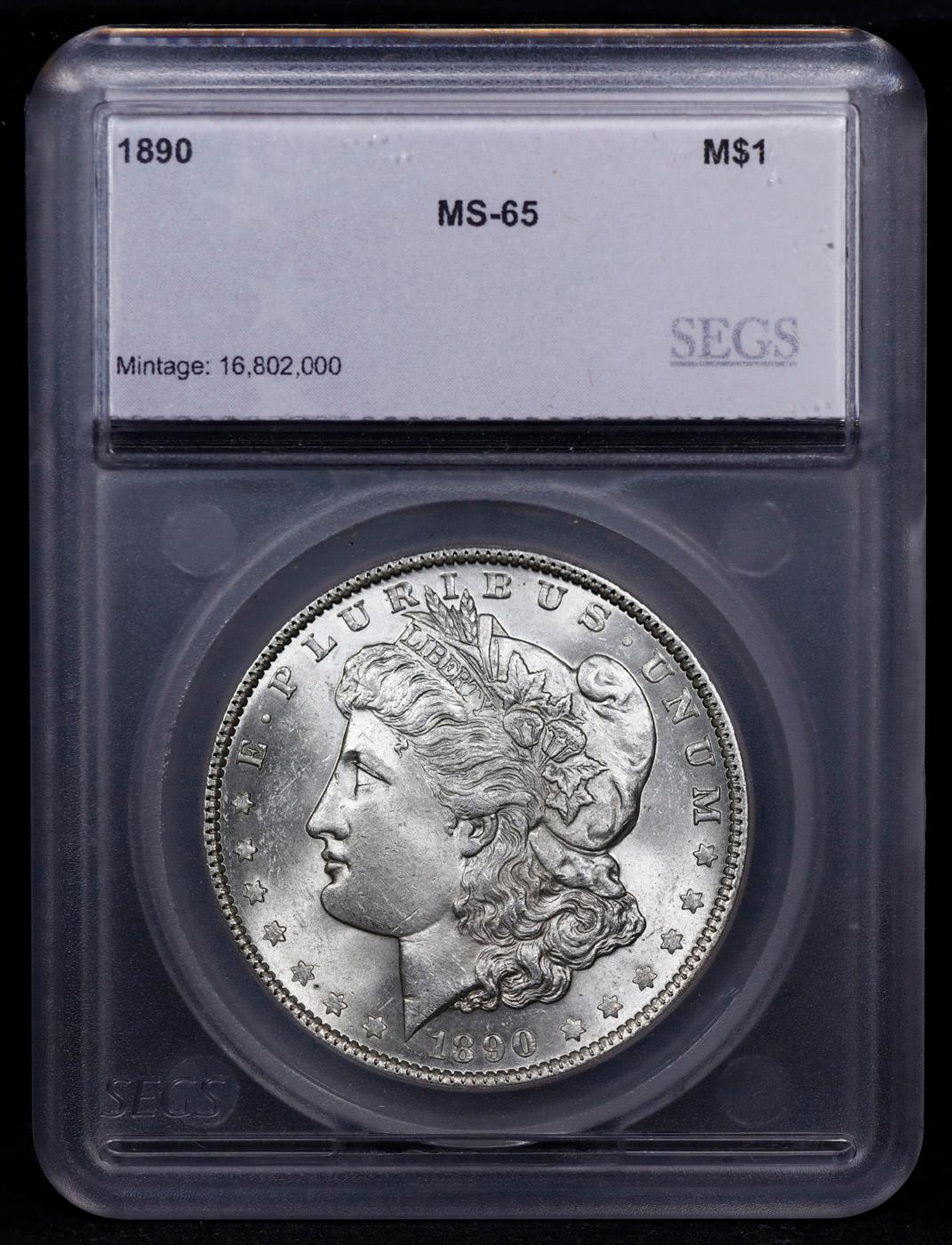 ***Auction Highlight*** 1890-p Morgan Dollar $1 Graded ms65 By SEGS (fc)