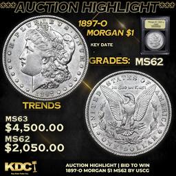 ***Auction Highlight*** 1897-o Morgan Dollar $1 Graded Select Unc BY USCG (fc)