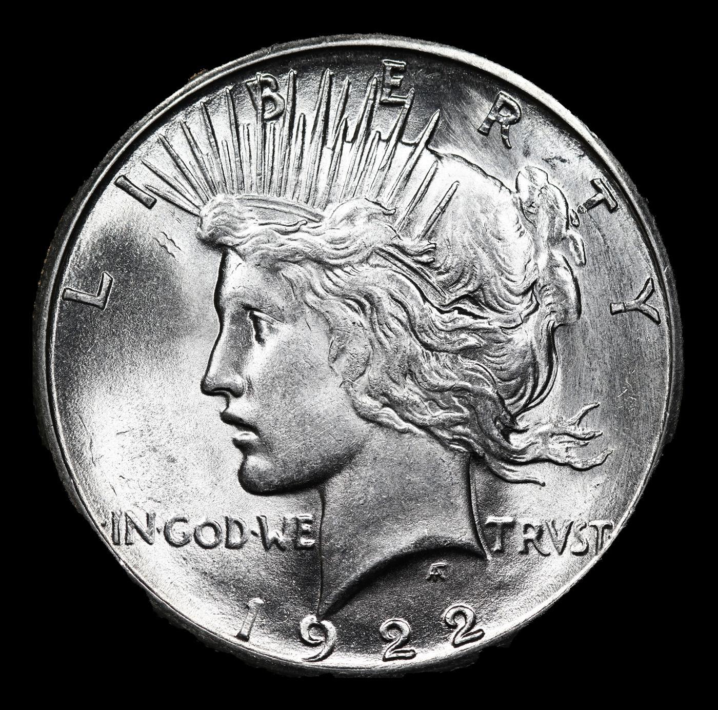 ***Auction Highlight*** 1922-s Peace Dollar Near Top Pop! 1 Graded ms65+ BY SEGS (fc)