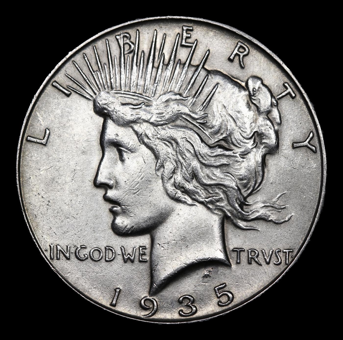 ***Auction Highlight*** 1935-s Peace Dollar $1 Graded ms63 BY SEGS (fc)