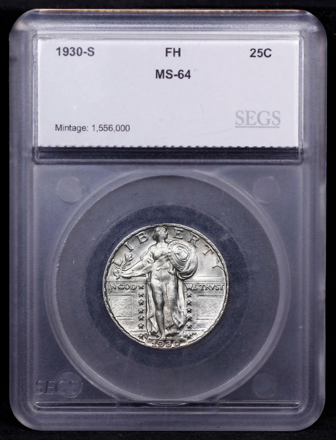 1930-s Standing Liberty Quarter 25c Graded ms64 FH By SEGS