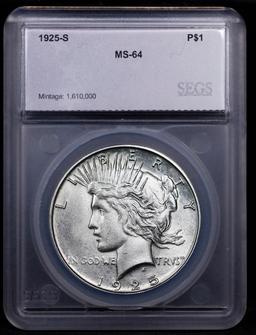 ***Auction Highlight*** 1925-s Peace Dollar 1 Graded ms64 BY SEGS (fc)