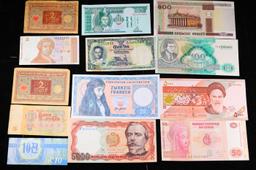 Lot of 25 Different Foreign Notes, A Variety of Countries, Dates, and Denominations!